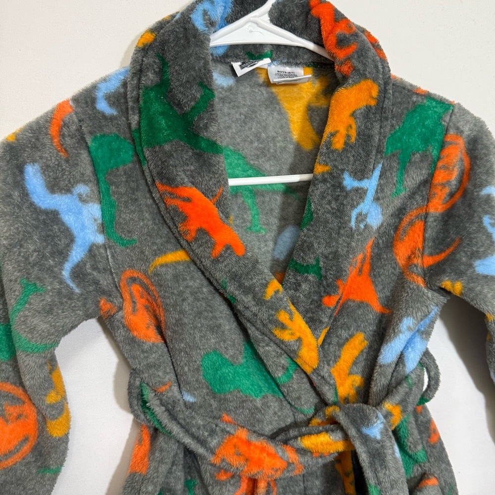 Jurassic World Kids Fleece Robe Dinosaur Print - Boys Size 6/7 - Picture 7 of 14